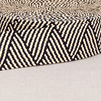 Gurtband elastisch Zickzack Jute-Optik schwarz weiß 5cm Breite – Farbe schwarz weiß als Meterware