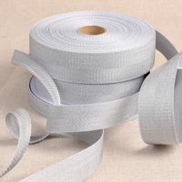 Gurtband metallic Lurex silber 4cm Breite – Farbe silber als Meterware