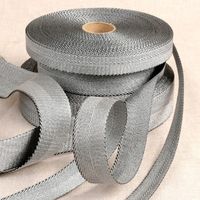 Gurtband metallic Lurex silber schwarz 4cm Breite – Farbe silber schwarz als Meterware