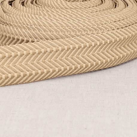 Gurtband doppeltes Zickzack beige 3,8cm Breite – Farbe beige als Meterware