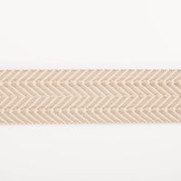 Gurtband doppeltes Zickzack beige 3,8cm flach liegend in Nahaufnahme, doppeltes Zickzack aus Polyester
