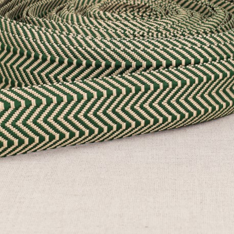 Gurtband doppeltes Zickzack grün 3,8cm Breite – Farbe grün als Meterware