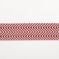 Gurtband doppeltes Zickzack bordeauxrot 3,8cm flach liegend in Nahaufnahme, doppeltes Zickzack aus Polyester