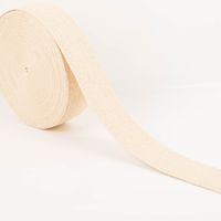 Gurtband elastisch Jute-Optik ecru 6cm auf der Rolle, abgewickeltes Band in geflochtener Jute-Optik