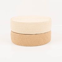 Gurtband elastisch Jute-Optik 6cm: Rollen in Ecru und Beige nebeneinander