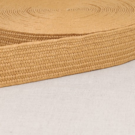 Gurtband elastisch Jute-Optik beige 6cm Breite – Farbe beige als Meterware Gurtband elastisch Jute-Optik beige 6cm Breite – Farbe beige als Meterware