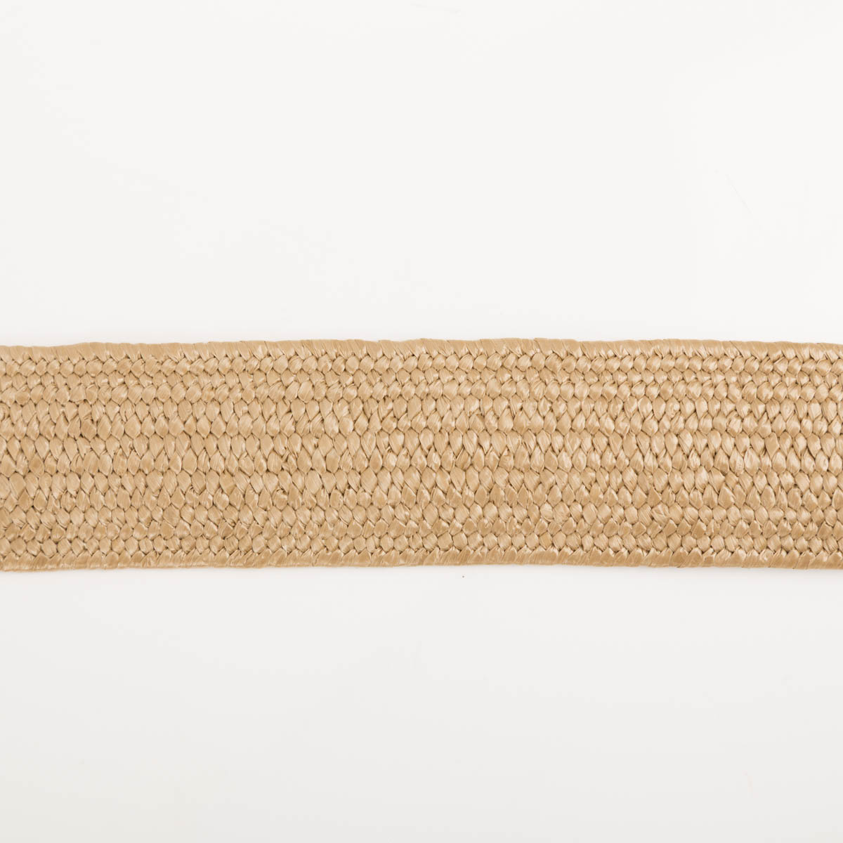 96592-Gurtband-elastisch-Jute-Optik-dunkelbraun-4cm-Breite-IMG-0239.jpg Gurtband elastisch Jute-Optik dunkelbraun 4cm flach liegend in Nahaufnahme, Struktur der Jute-Optik aus Polypropylen