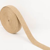 Gurtband elastisch Jute-Optik dunkelbraun 4cm auf der Rolle, abgewickeltes Band in geflochtener Jute-Optik