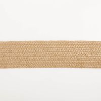 Gurtband elastisch Jute-Optik dunkelbraun 4cm flach liegend in Nahaufnahme, Struktur der Jute-Optik aus Polypropylen