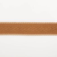 Gurtband Fischgrat cognac 4cm flach liegend in Nahaufnahme, Fischgratmuster aus Baumwolle und Polyester