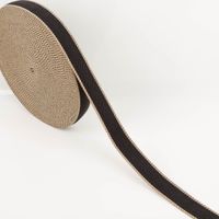 Gurtband Fischgrat schwarz 4cm auf der Rolle, abgewickeltes Band mit heller Webkante
