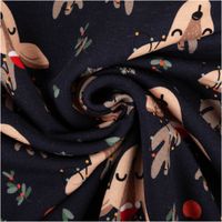 Sweat Stoff angeraut Holly Weihnachten Rentiere Lichterkette dunkelblau beige von Swafing 1,50m Breite Sweatstoff in dunkelblau mit weihnachtlichen Rentiermotiven und Lichterkette zur Spirale gedreht