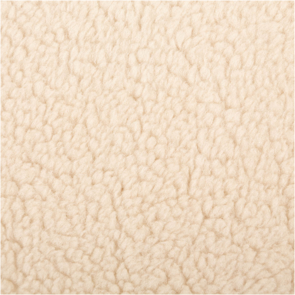 Teddystoff Kunstfell Sherpa uni beige 1,55m Breite Detailaufnahme von beigefarbenem Teddystoff mit flauschiger, wollartiger Struktur