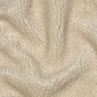 Nahaufnahme des lockigen Teddyflors im Teddystoff Beige Nahaufnahme des lockigen Teddyflors im Teddystoff Beige