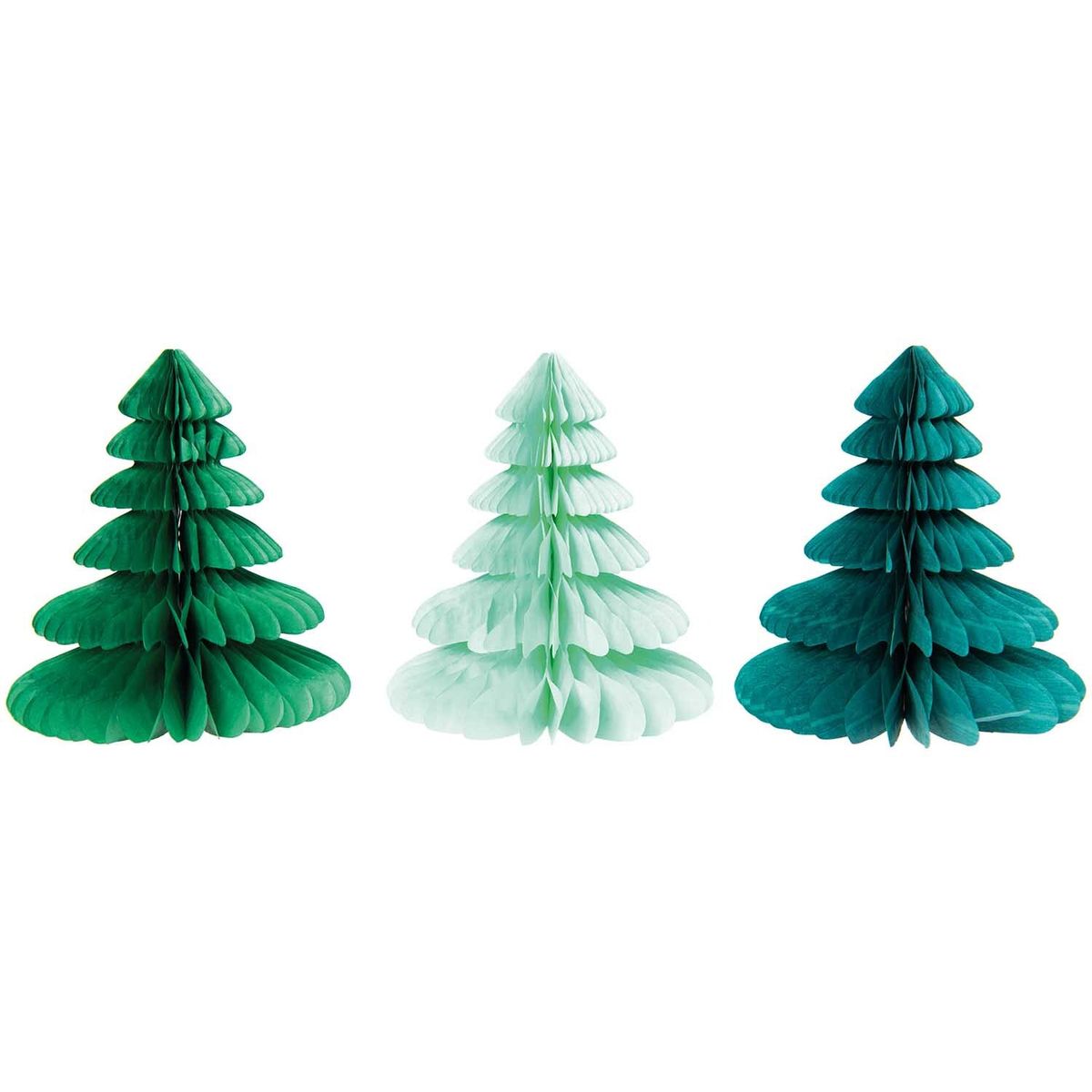 Wabenpapier Tannenbäume grün 20 cm 3 Stück von Rico Design Wabenpapier Tannenbäume grün 20 cm 3 Stück von Rico Design