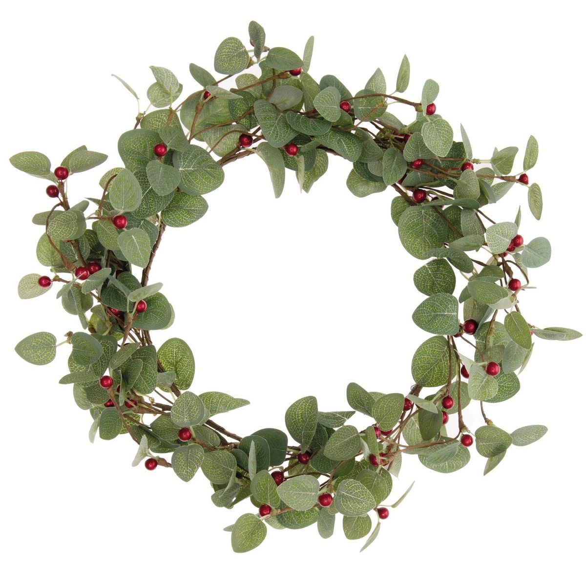 Eukalyptuskranz mit roten Beeren Ø 25,5 cm von Rico Design Eukalyptuskranz mit roten Beeren Ø 25,5 cm von Rico Design