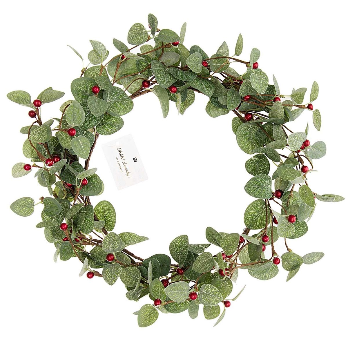Eukalyptuskranz mit roten Beeren Ø 25,5 cm von Rico Design – weitere Ansicht Eukalyptuskranz mit roten Beeren Ø 25,5 cm von Rico Design – weitere Ansicht