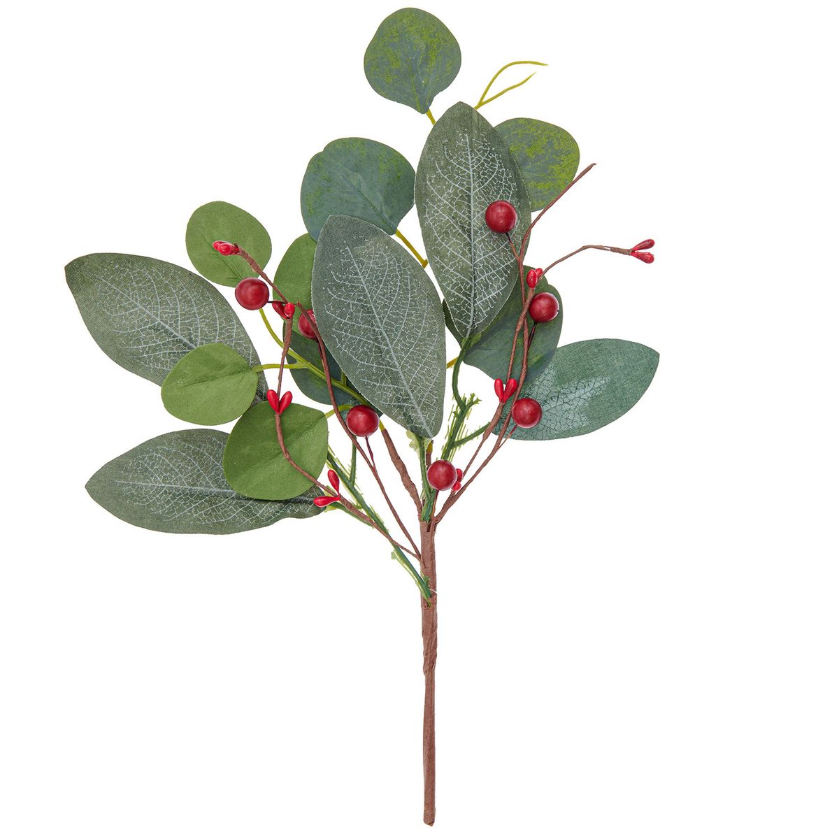 Dekozweig mit Blättern und roten Beeren 30,5 cm von Rico Design