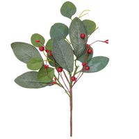 Dekozweig mit Blättern und roten Beeren 30,5 cm von Rico Design