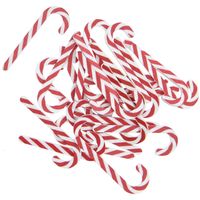 Holzstreu Zuckerstangen rot weiß 16 x 45 mm von Rico Design Holzstreu Zuckerstangen rot weiß 16 x 45 mm von Rico Design – 24 Stück Streudeko aus Holz für Weihnachten