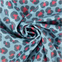 Regenjackenstoff Aqua Protect wasserdicht soft Leomuster hellblau pink petrol 145cm Breite Regenjackenstoff mit weichem Griff spiralig gelegt, Leomuster in hellblau, pink und petrol