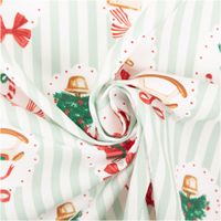 Baumwollstoff Perkal Weihnachten Nostalgie Streifen Sweetie hellgrün weiß rot 1,5m Breite hellgrüner Baumwollstoff mit weißen Streifen und weihnachtlichen Motiven, zur Spirale gelegt