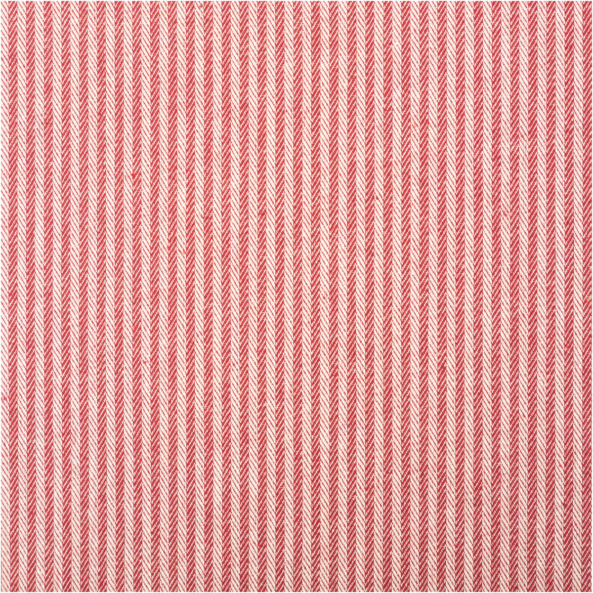 Dekostoff Dobby Streifen 3mm rot beige 1,40m Breite Dekostoff mit 3mm breiten roten und beigen Streifen, Nahaufnahme des gewebten Materials