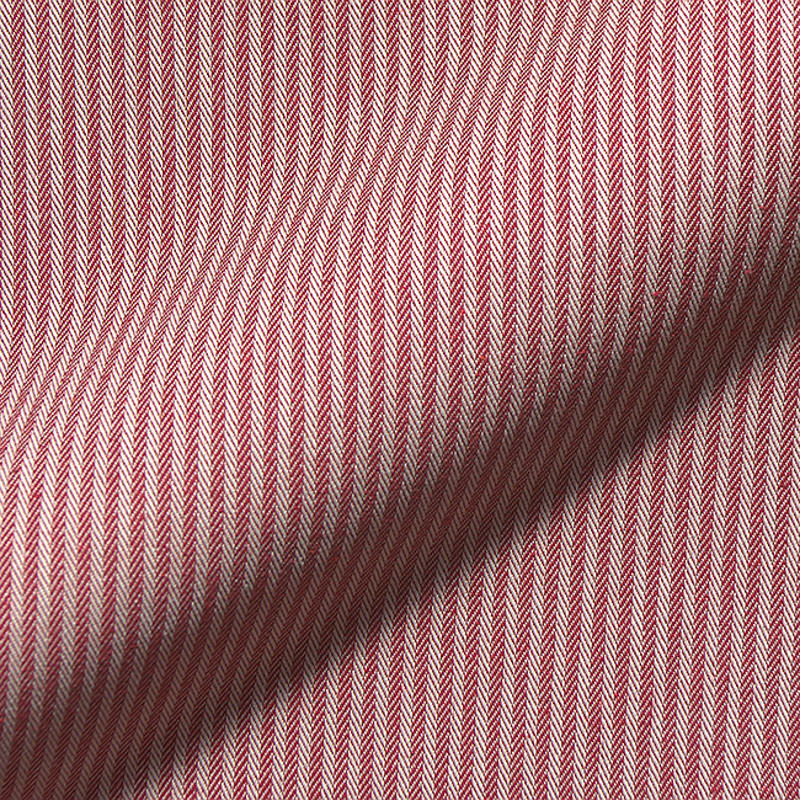 Dobbystoff rot beige gestreift – Nahaufnahme der Webstruktur, Dekostoff Meterware Dobbystoff rot beige gestreift – Nahaufnahme der Webstruktur, Dekostoff Meterware