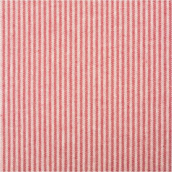 Dekostoff Dobby Streifen 3mm rot beige 1,40m Breite Dekostoff mit 3mm breiten roten und beigen Streifen, Nahaufnahme des gewebten Materials