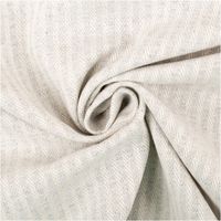 Dekostoff Dobby Streifen 3mm hellgrau beige 1,40m Breite hellgrau-beiger Dobby Stoff mit feinem Streifenmuster, locker zur Spirale gedreht