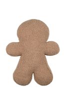Rückseite des Lebkuchenmann-Kissens aus Plüsch in Camel, uni ohne Stickerei Rückseite des Lebkuchenmann-Kissens aus Plüsch in Camel, uni ohne Stickerei