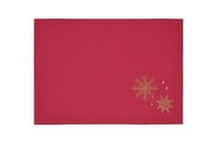 Platzset 30x45 cm in Uni-Rot mit goldenen Schneeflocken
