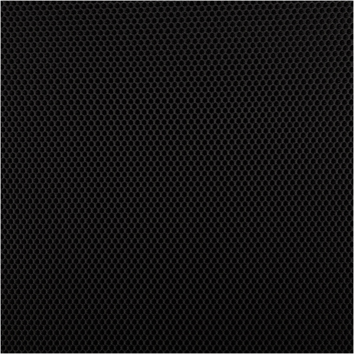 Mesh Stoff 3D Wabenstruktur Martindale 30.000 schwarz 150cm Stoffbreite Nahaufnahme von schwarzem 3D Mesh Material mit markanter Wabenstruktur