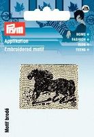 991.jpg Applikation Label Pferd schwarz/beige